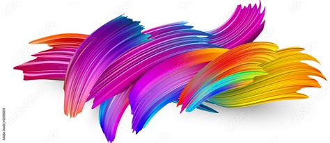 colorful abstract brush strokes  white background stock vector