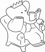 Babar Reading Book Coloring Printable Pages Description sketch template
