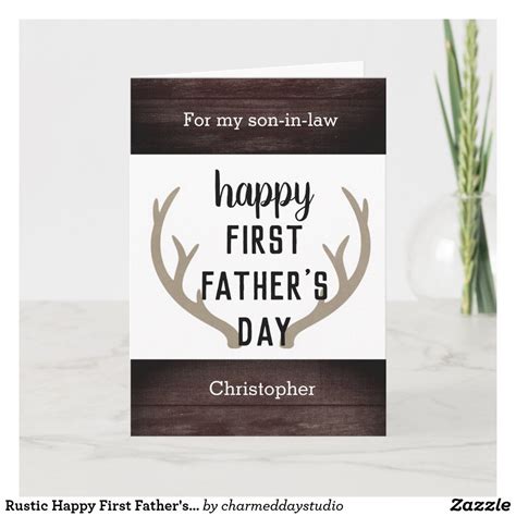 rustic happy  fathers day son  law card zazzlecom