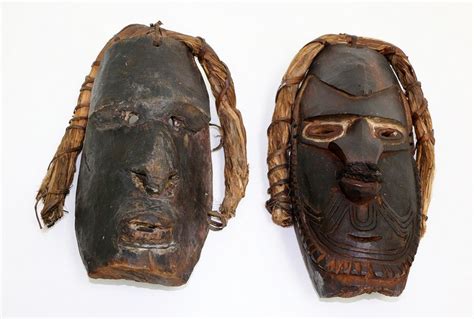 Two Papua New Guinea Masks New Guinean Tribal