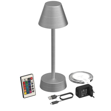 oplaadbare led tafellamp  uur metaal  waterdicht met afstandsbediening ledverlichting
