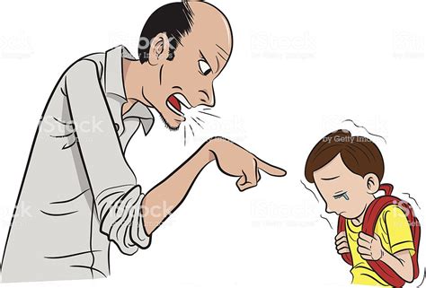 father scolding his son stock illustration download image now istock
