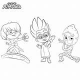 Pj Masks Coloring Pages Mask Luna Printable Girl Romeo Villains Ninja Night Print Kids Party Show Template Colouring Scribblefun Color sketch template