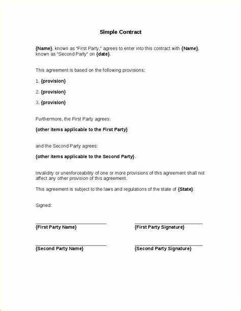 simple business contract template   simple contract agreement simple contract agreement