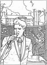Roll Rock Coloring Pages Getcolorings Elvis Color sketch template