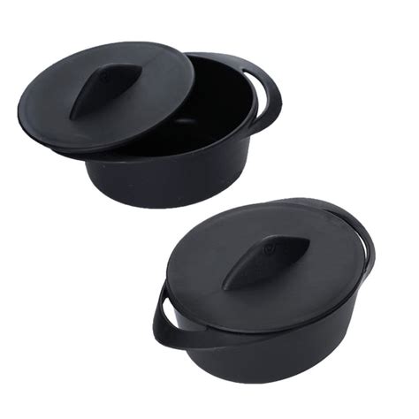 set   oz black mini disposable plastic cooking pots  lid
