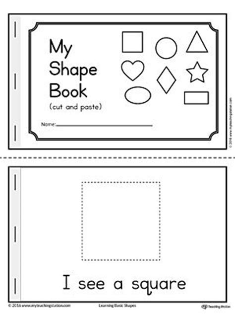 basic geometric shapes mini book shapes kindergarten shapes