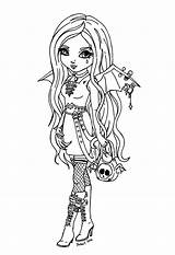 Coloring Pages Gothic Anime Girl Vampire Goth Jadedragonne Deviantart Bat Halloween Dark Girls Manga Colouring Fairy High Chibi Woman Warrior sketch template