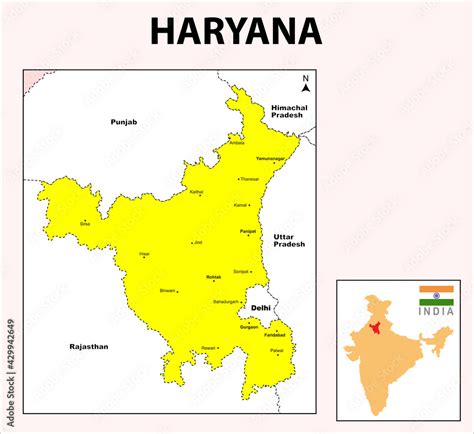 haryana map major district  haryana political map  haryana