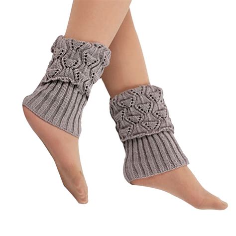 calofe 1 pair winter leg warmers women fashion solid leg warmers for