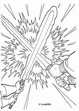 Coloring Star Wars Sword Laser Pages Color Duel Online Print Printable War Hellokids Swords Kids sketch template