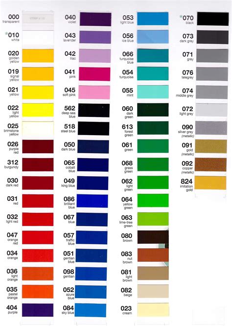 vinyl color charts designs  motion