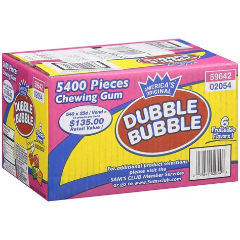 Dubble Bubble Tab Chewing Gum 5400 Count