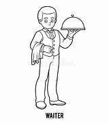 Waiter Camarero Malbuch Kellner Colorear Sirve sketch template