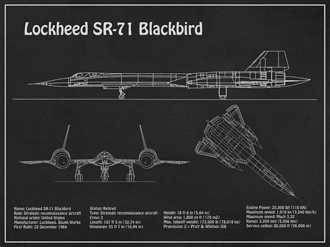 sr  blackbird airplane blueprint drawing plans schematics pd  stockphotosart