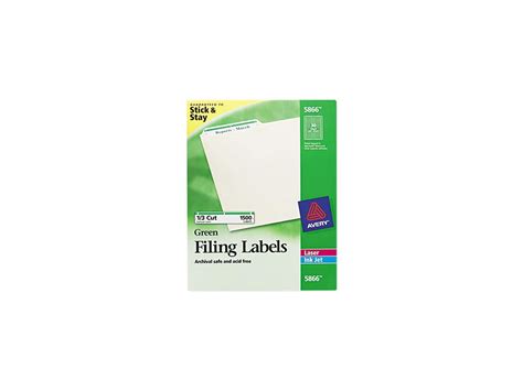 avery   adhesive laserinkjet file folder labels green border