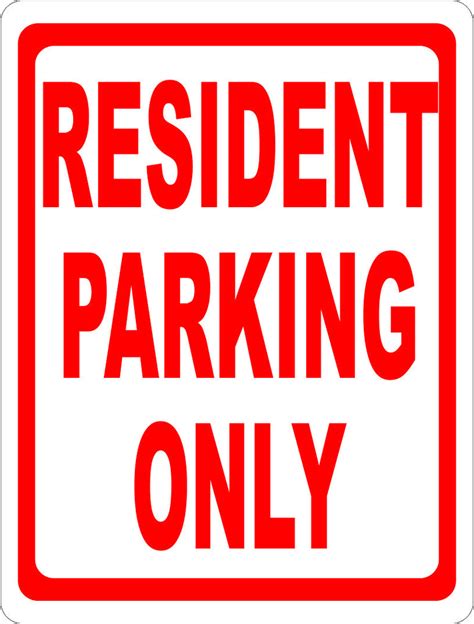 resident parking  sign signs  salagraphics