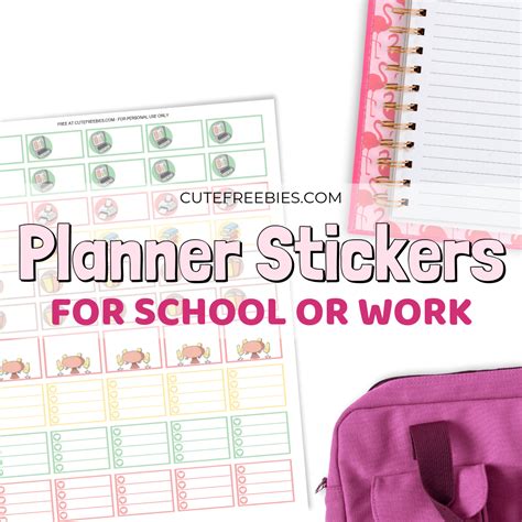work school planner stickers  printable cute freebies