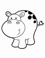 Hippo Coloring Pages Baby Kids Cute Clipart Cartoon Kid Drawing Printable Hippopotamus Colouring Hippos Color Clip Sheets Cliparts Gif Year sketch template