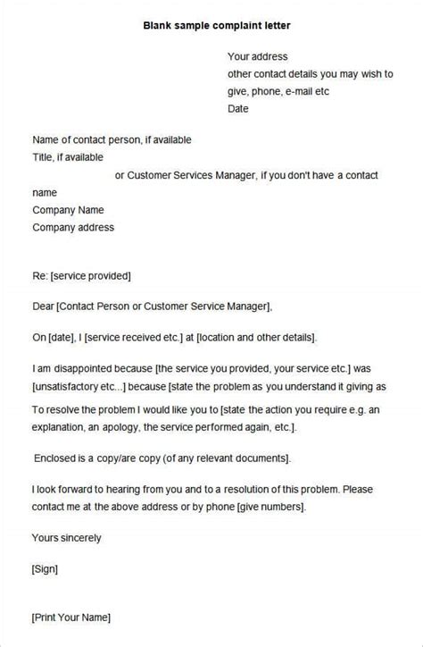 sample complaint letters writing letters formats examples