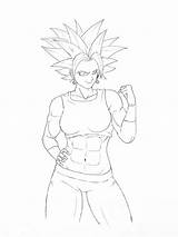Kefla Saiyan Super Female Strongest Deviantart sketch template
