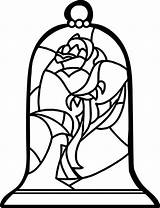 Beast Beauty Rose Coloring Pages Glass Stained Drawing Disney Flower Book Sheets Albanysinsanity Clipartmag Getdrawings sketch template