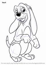 Hound Fox Copper Step Drawing Coloring Draw Tutorials Cartoon Disney Drawingtutorials101 Drawings sketch template