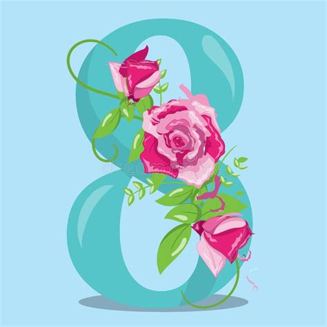 floral numbers hand drawn vector numbers decorated with a botanical