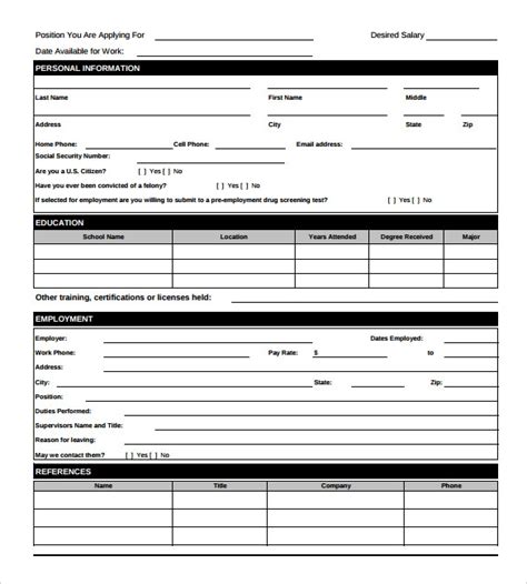 sample employee form   documents