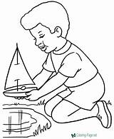 Coloring Pages Boat Boats Toy Spring Color Printable Clipart Paper Playing Sheets Boy Colouring Drawing Sports Kids Fun Library Activities sketch template