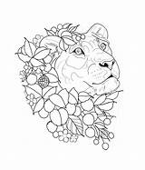 Lioness Tattoo Lion Flowers Head Sketch Tattoos Outline Drawings Instagram Flower sketch template