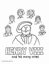 Viii Henry Coloring Pages Wives Colouring Science His Printables King Template Sketch History sketch template