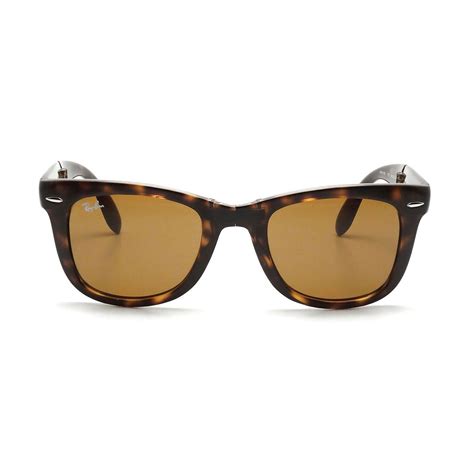 unisex folding wayfarer sunglasses tortoise brown gradient ray