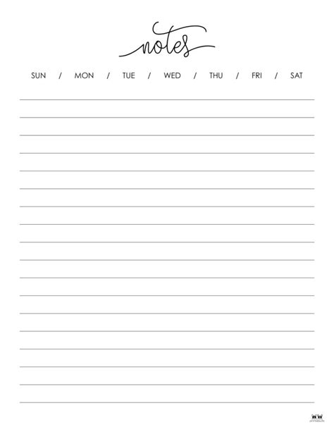 note pages templates   printables printabulls