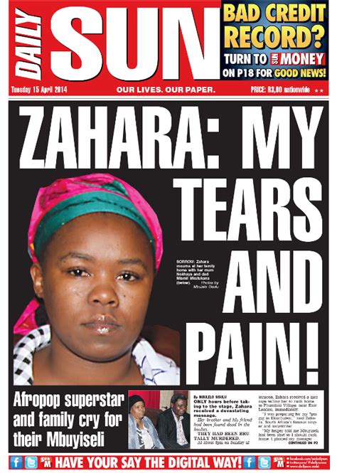 zahara  tears  pain daily sun news analysis politicsweb