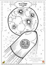 Verne Coloriage Lune Terre sketch template