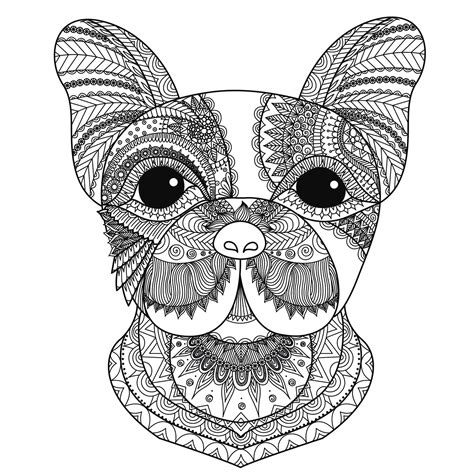 coloring page dog face  svg png eps dxf  zip file