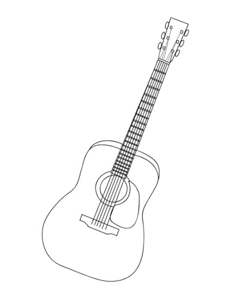 instrument coloring pages coloring pages guitar drawing