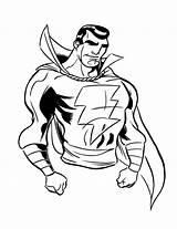Shazam Pages Coloring Adam Marvel Template Captain Sketch sketch template