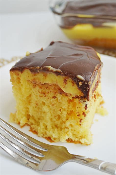 this boston cream poke cake turns your favorite donut into a cake