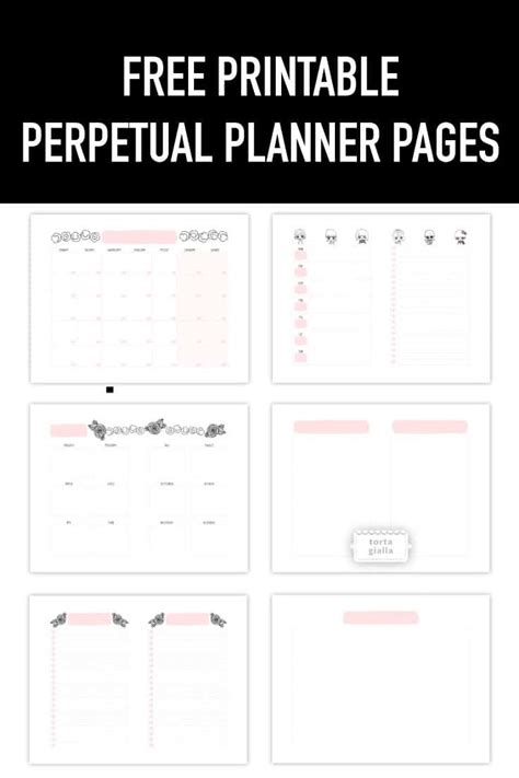 planner printables perpetual pages tortagialla