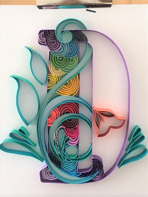 quilling letter  template quilling art colorful letter  etsy australia