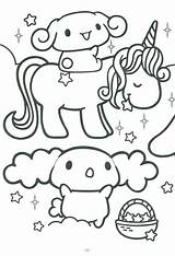 Coloring Pages Kawaii Sanrio Cinnamoroll Unicorn Food Cute Printable Kitty Hello Print Sheets Book Kids Japan Colouring Crush Color Anime sketch template