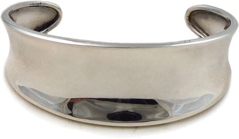 wide  sterling silver cuff polished curved bracelet amazoncouk