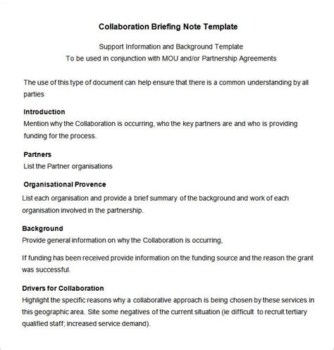 briefing note templates
