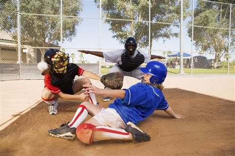 baseball player sliding stock image image  athletic