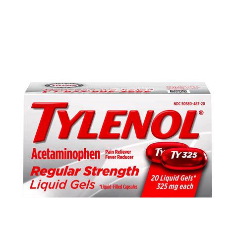 tylenol regular strength  mg liquid gels shop pain relievers