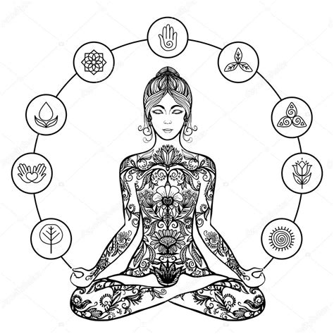 meditation pose drawing  getdrawings