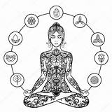 Yoga Meditation Woman Lotus Pose Icon Drawing Decorative Vector Getdrawings Vecteezy Sporty Concept Spiritual Health Graphicriver sketch template
