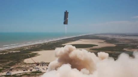 turns      fly elon musk shares spectacular video  starship test flight